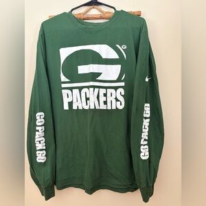 Nike Green Bay Packers Long Sleeve Shirt XL NFL Football Fan Tee